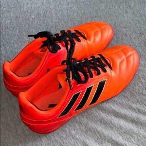 Bright orange indoor soccer shoes!!